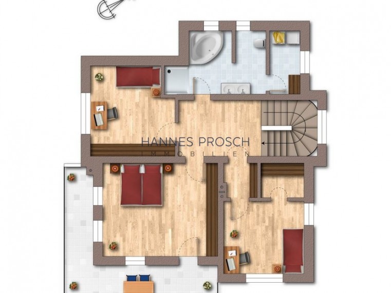 Grundriss OG möbliert